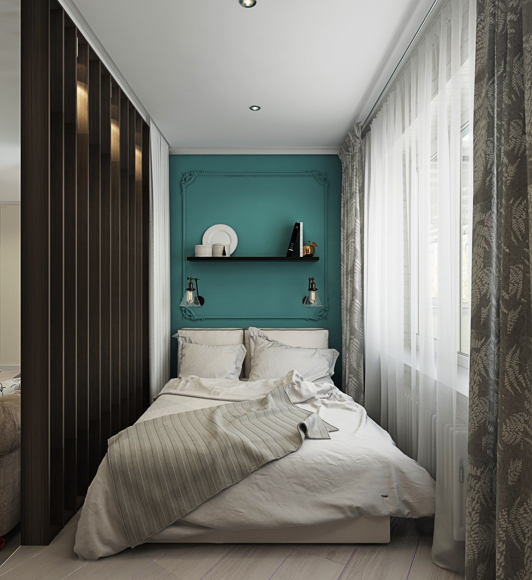узкие спальни дизайн интерьера