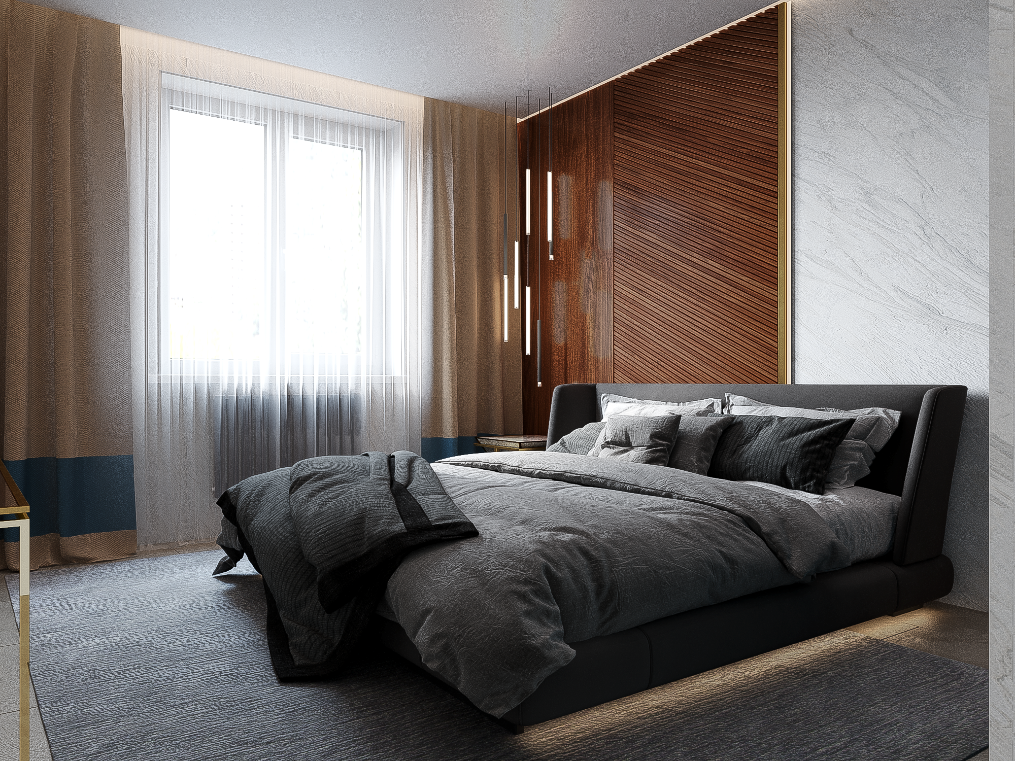 Дизайн-проект спальни для молодого мужчины